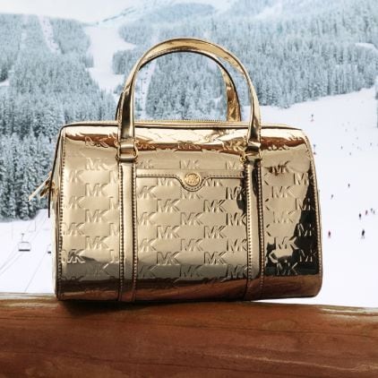 metallic gold handbag