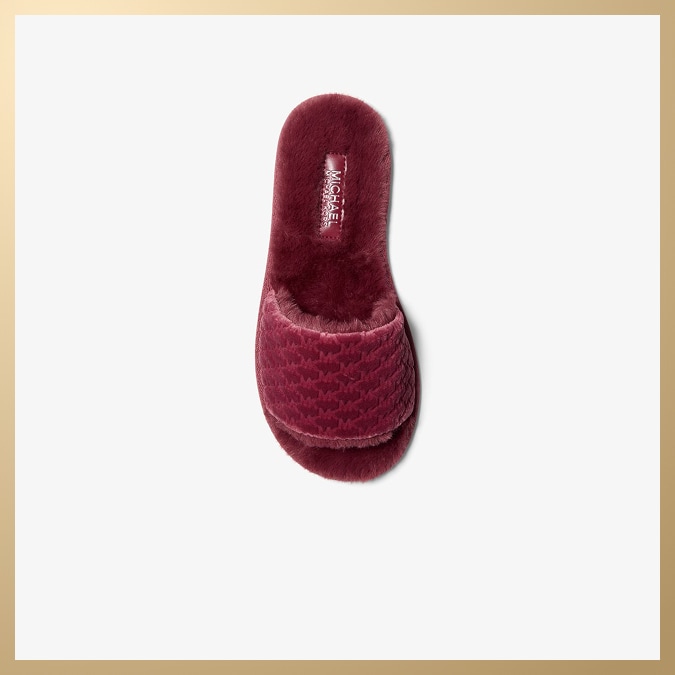 red furry slipper