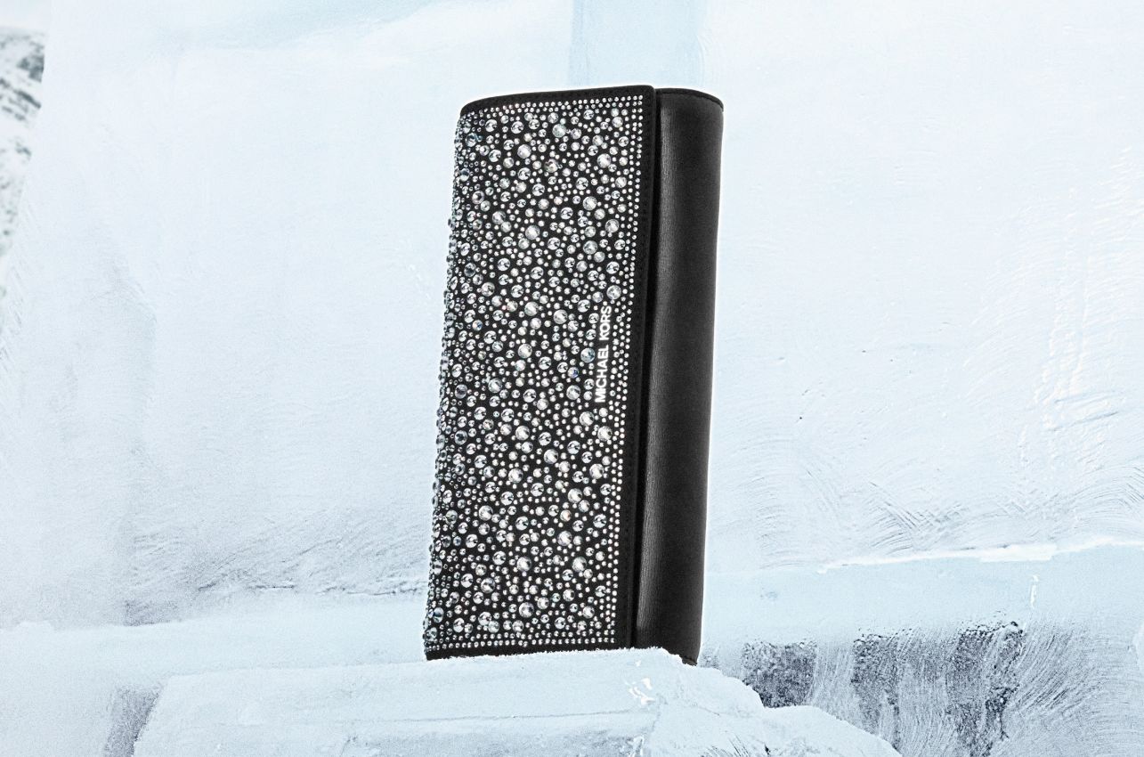 black rhinestone wallet