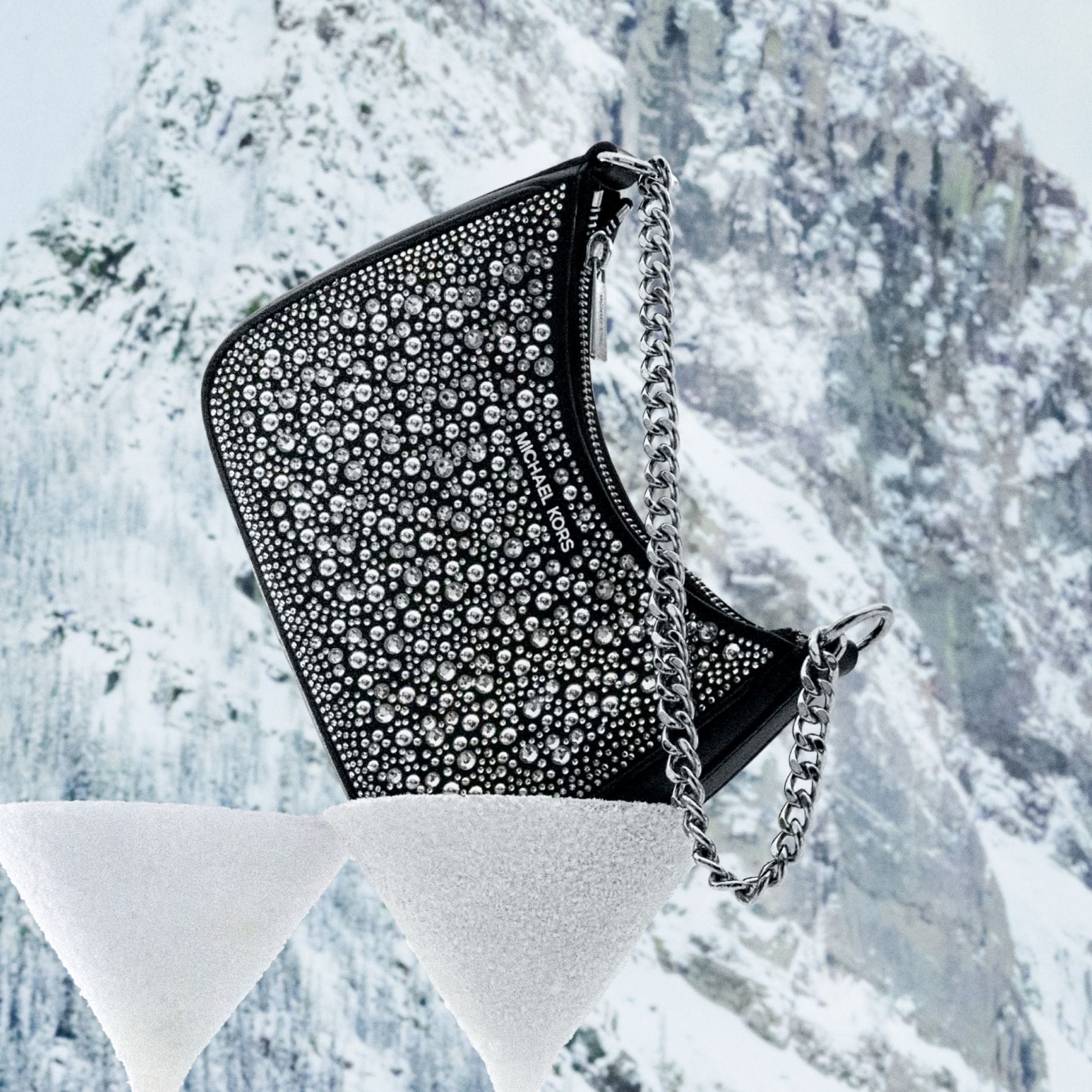 black rhinestone handbag