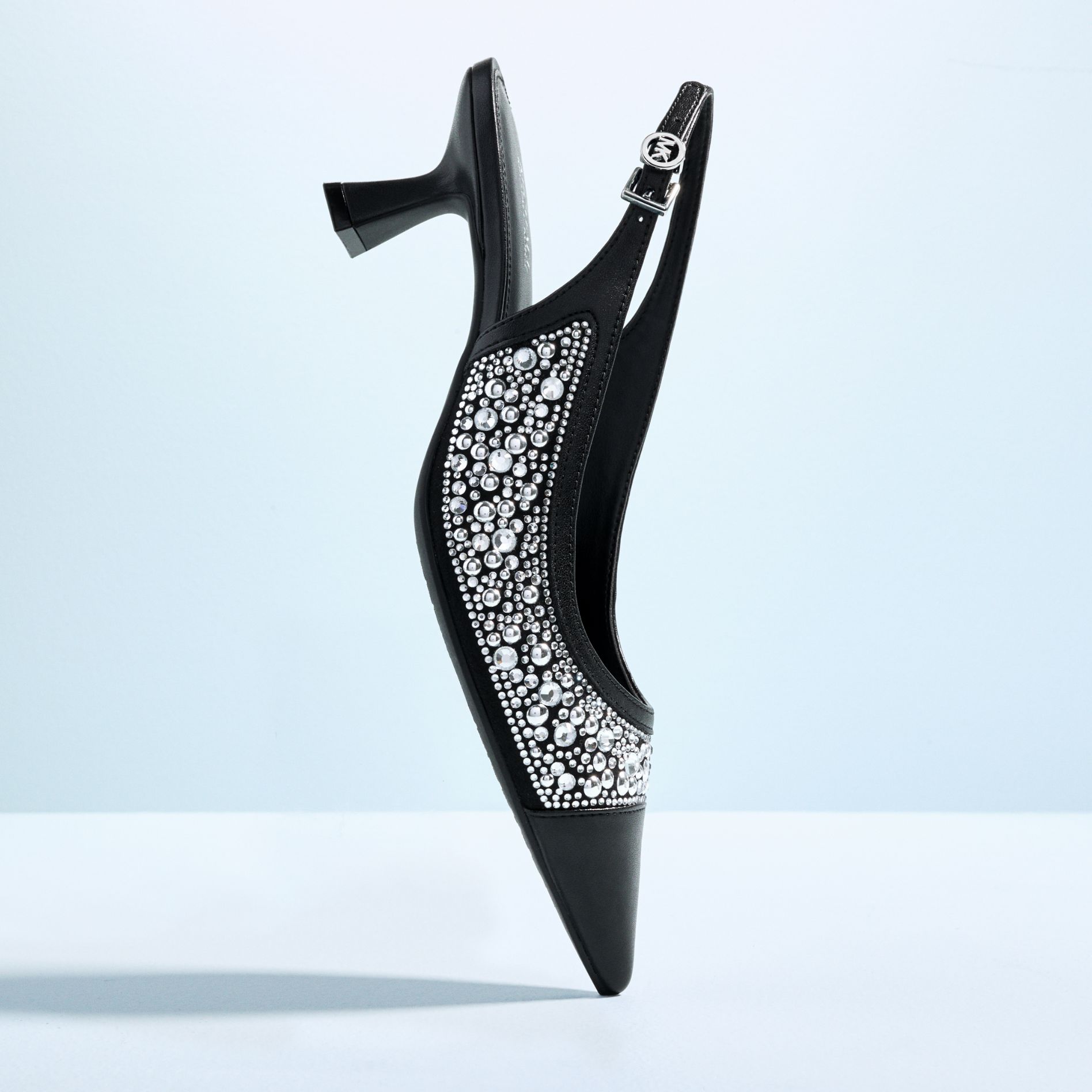 black rhinestone heel
