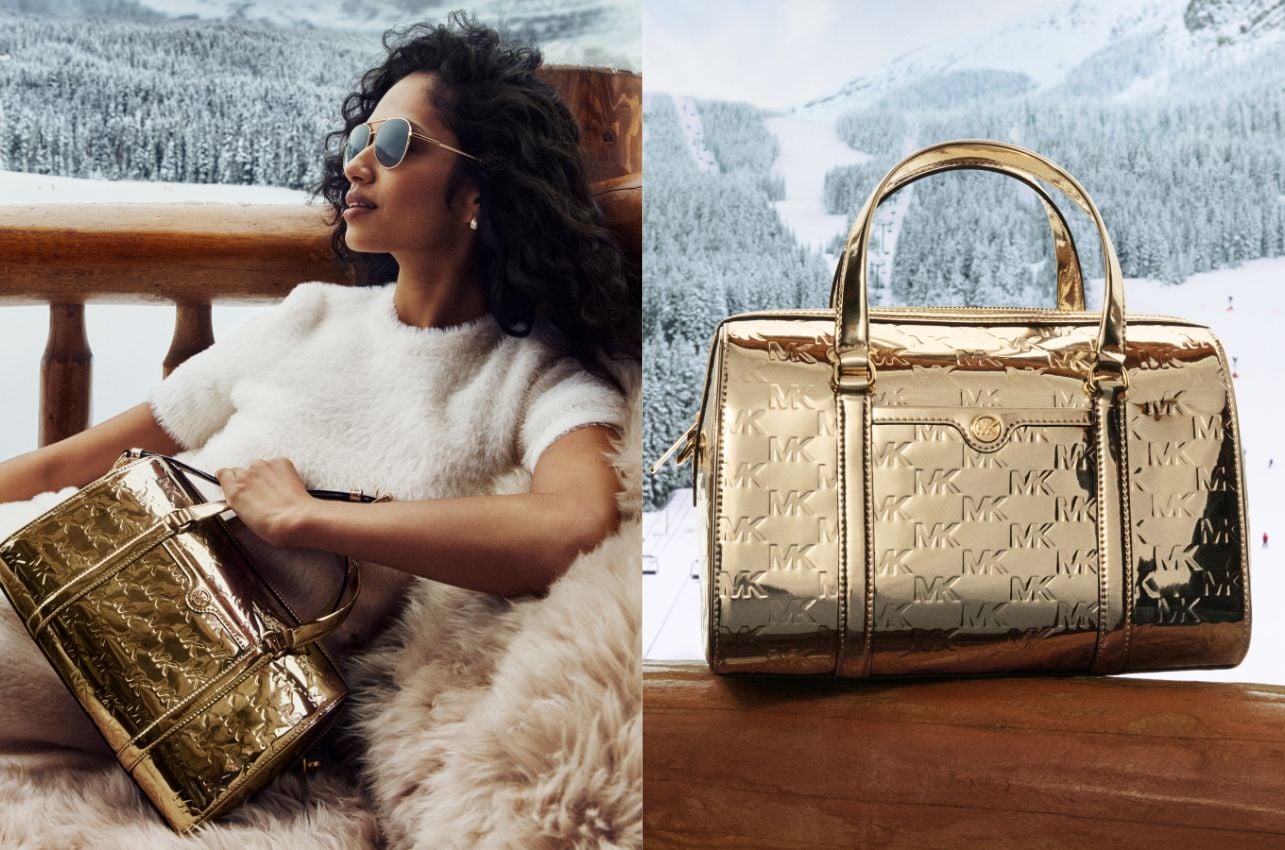 bolso de mano en tono cereza metalizado