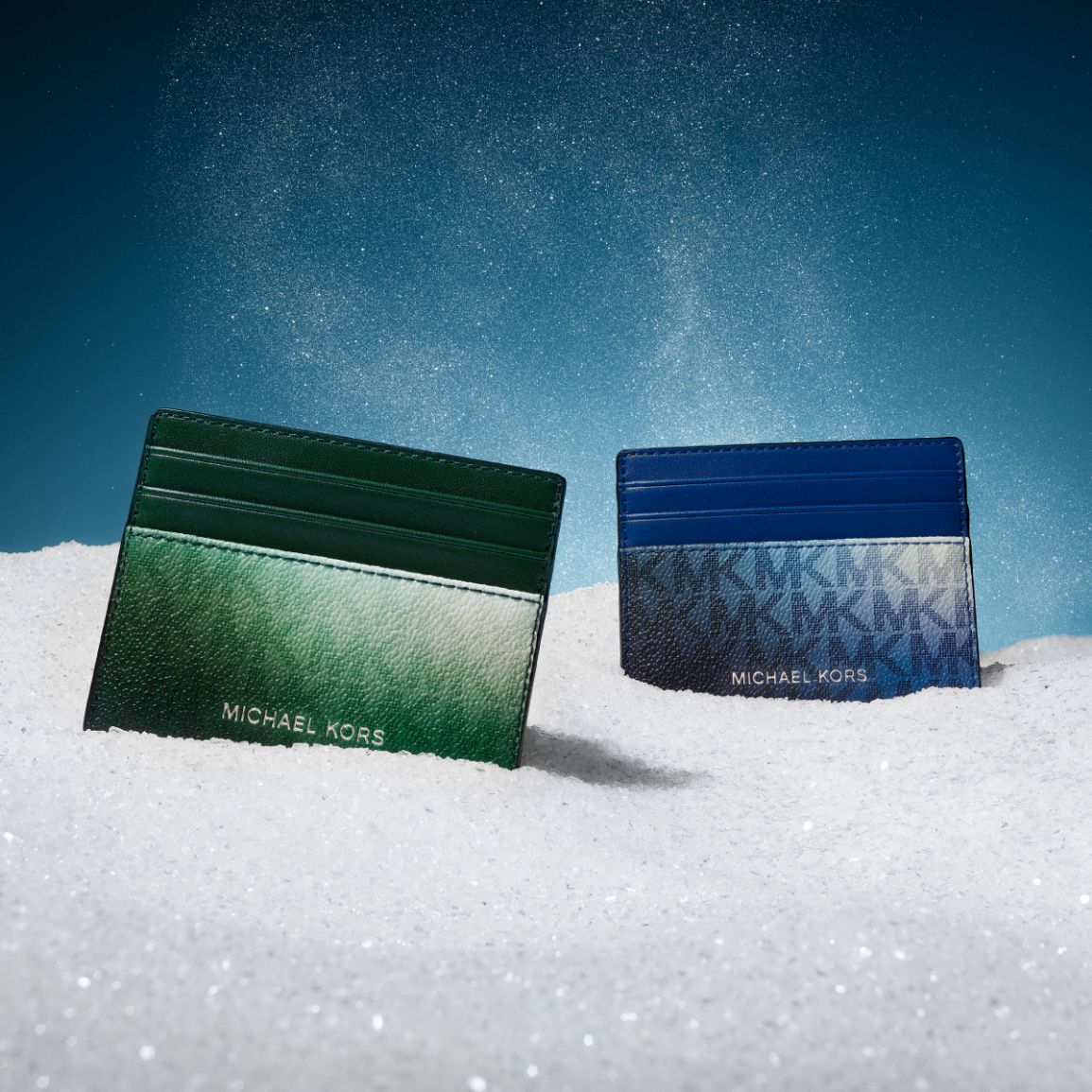 blue and green wallets