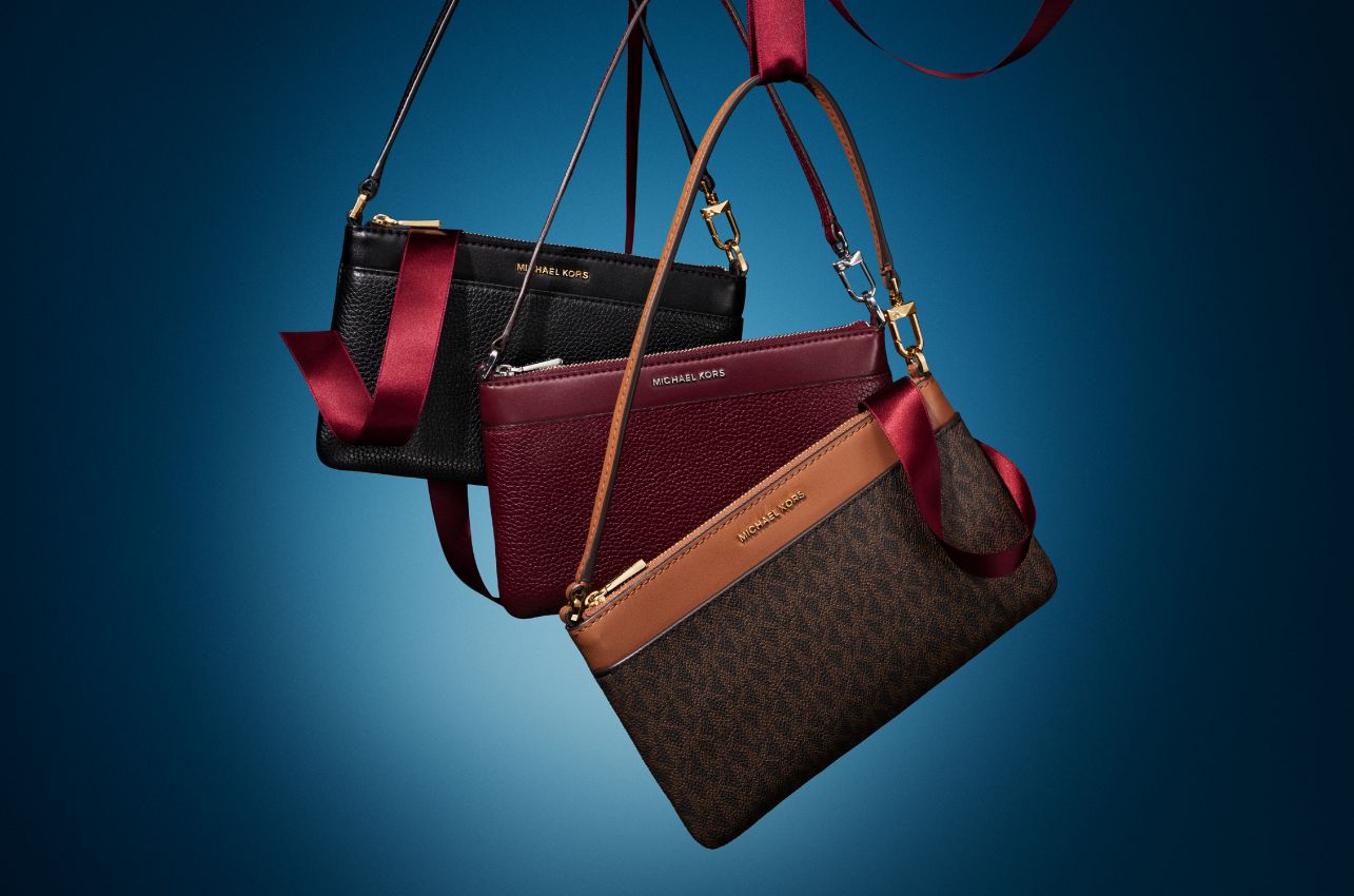 black red and brown shoulder bags