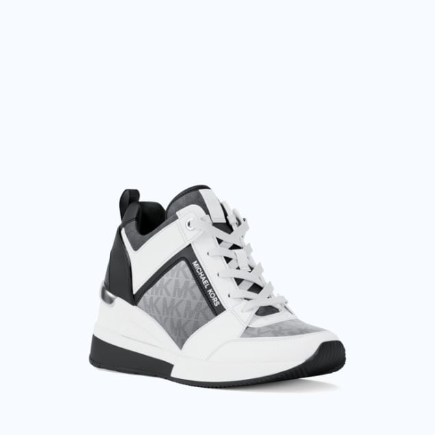 white and black sneaker