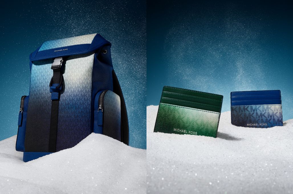 model with black top and rhinestone bag