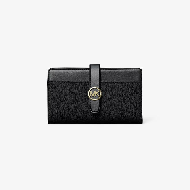 medium black leather wallet