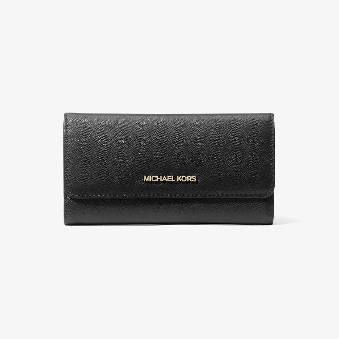 large black leather wallet