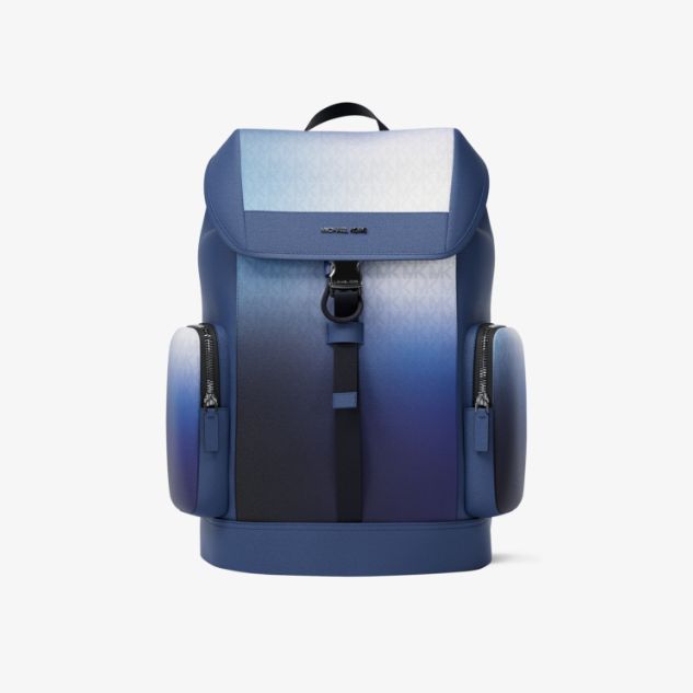 blue and black ombré backpack