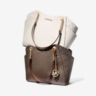 Brown/White Sig Tote