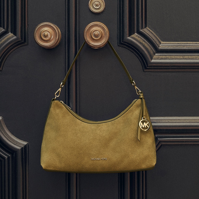 bolso de hombro sammy de gamuza en tono verde