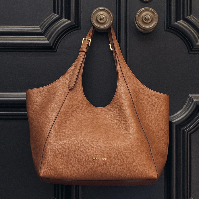 brown leather tote bag