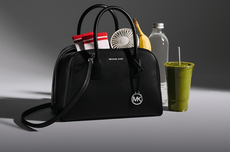 black ashton bag with essentials