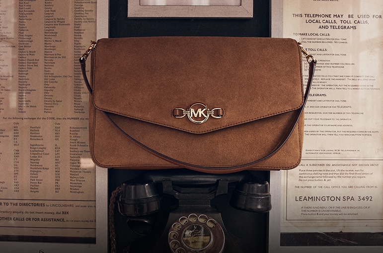 brown suede handbag