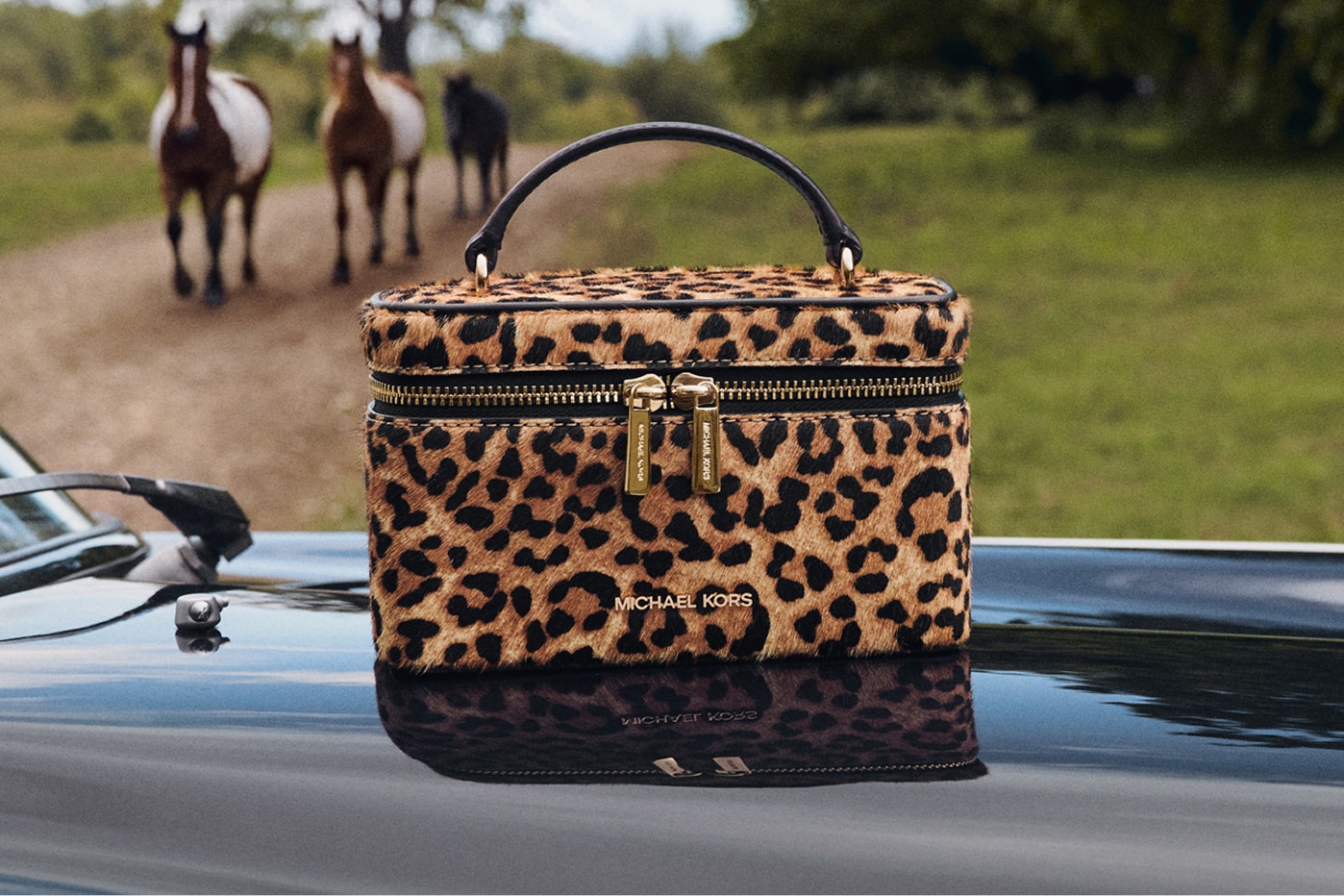 bolso mini con estampado de leopardo