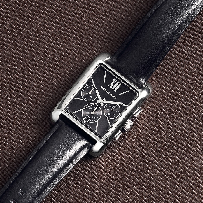 men's black and silver watch