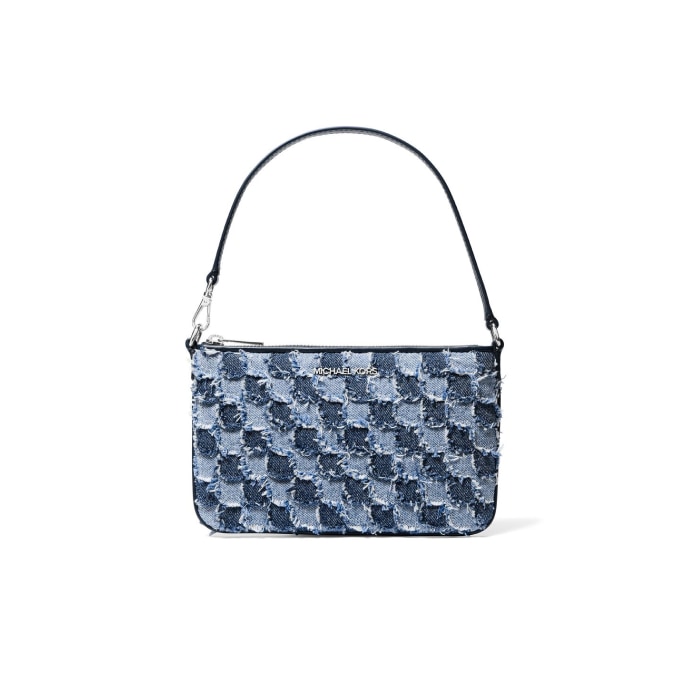 frayed denim handbag