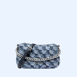 sac &agrave; bandouli&egrave;re en denim effiloch&eacute;