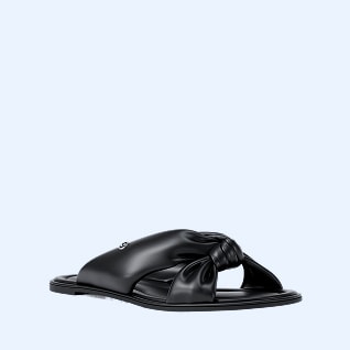 black leather sandal