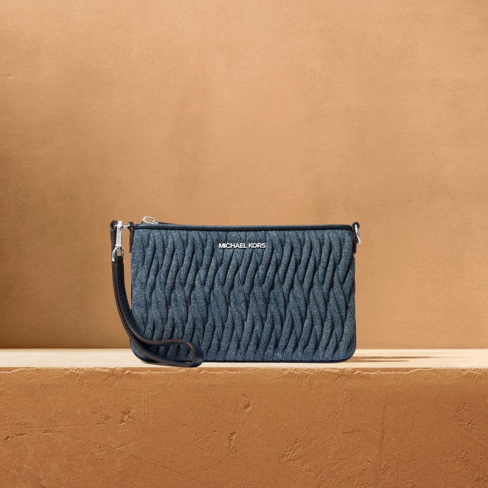 billetera de denim tejido