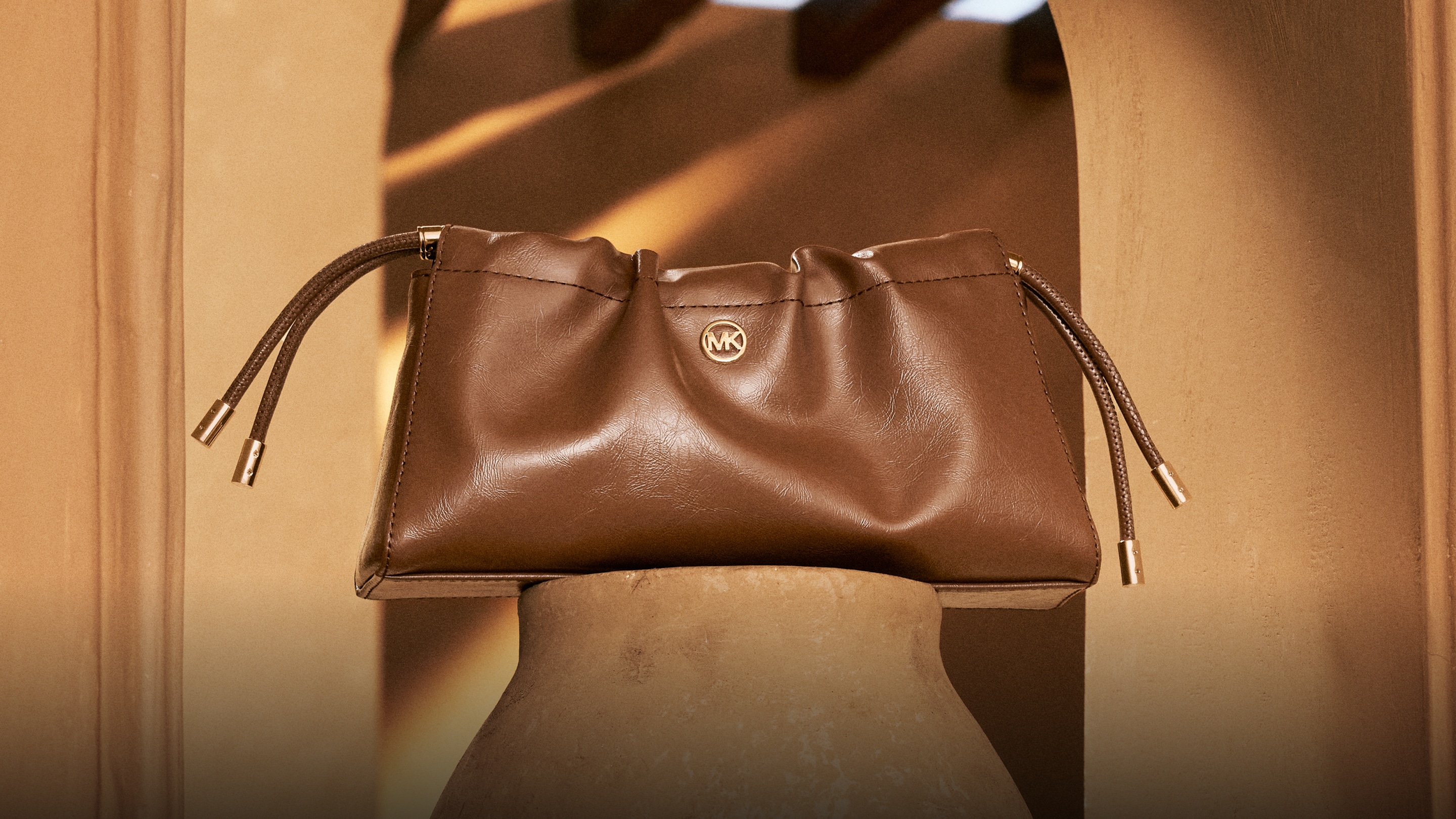 brown leather handbag
