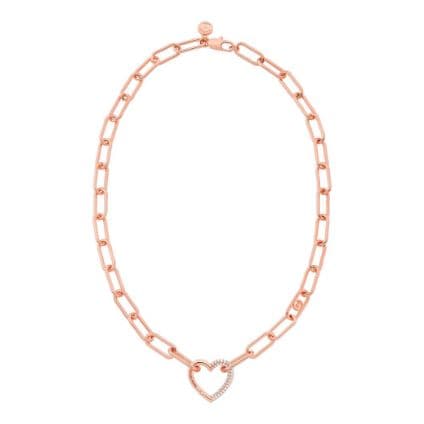 collier de ton or rose &agrave; breloque en c&oelig;ur