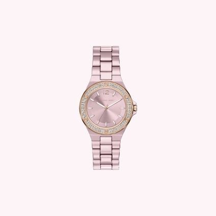 metallic pink watch