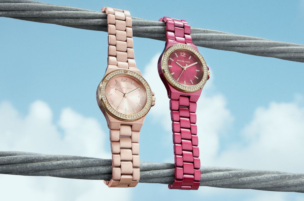 pale pink and hot pink watches