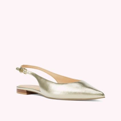 gold leather flat