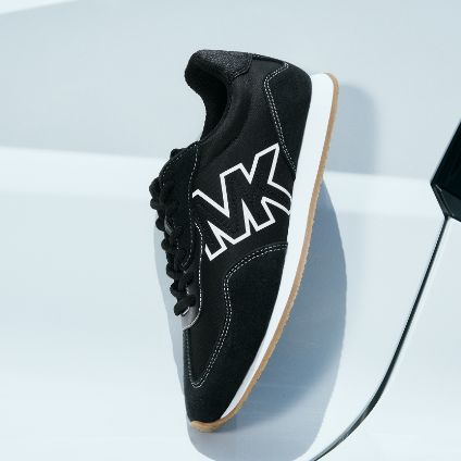 black and white MK logo sneaker
