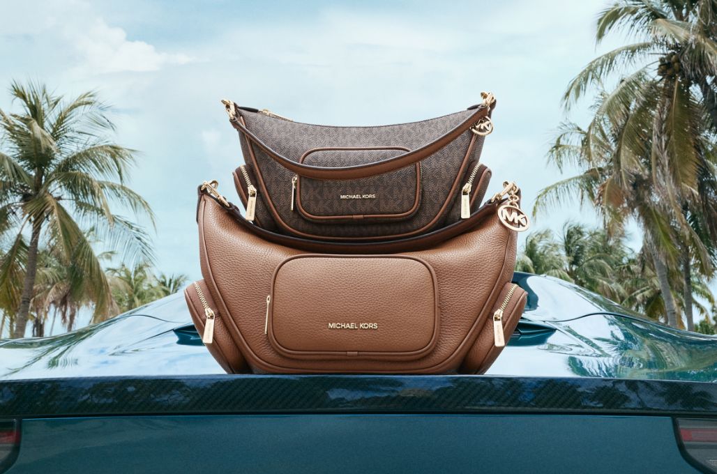 brown leather and logo merritt handbags