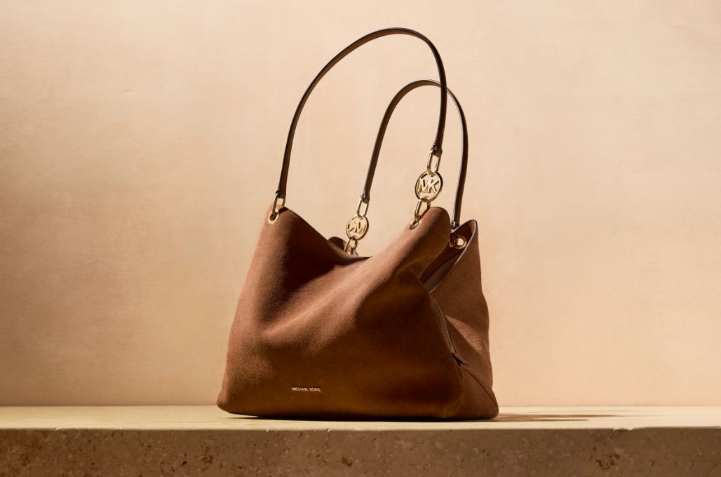 brown suede handbag