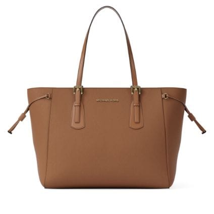 brown leather tote bag