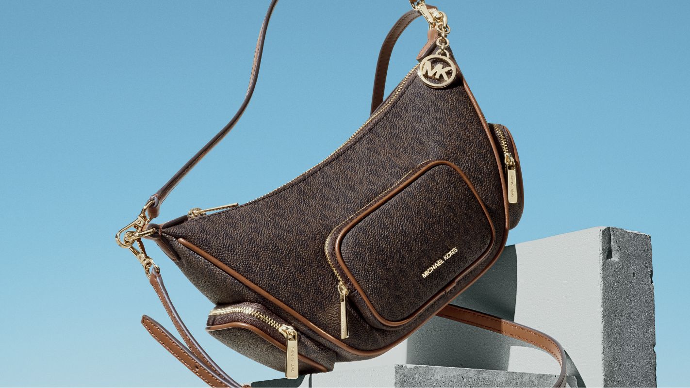 brown logo leather handbag