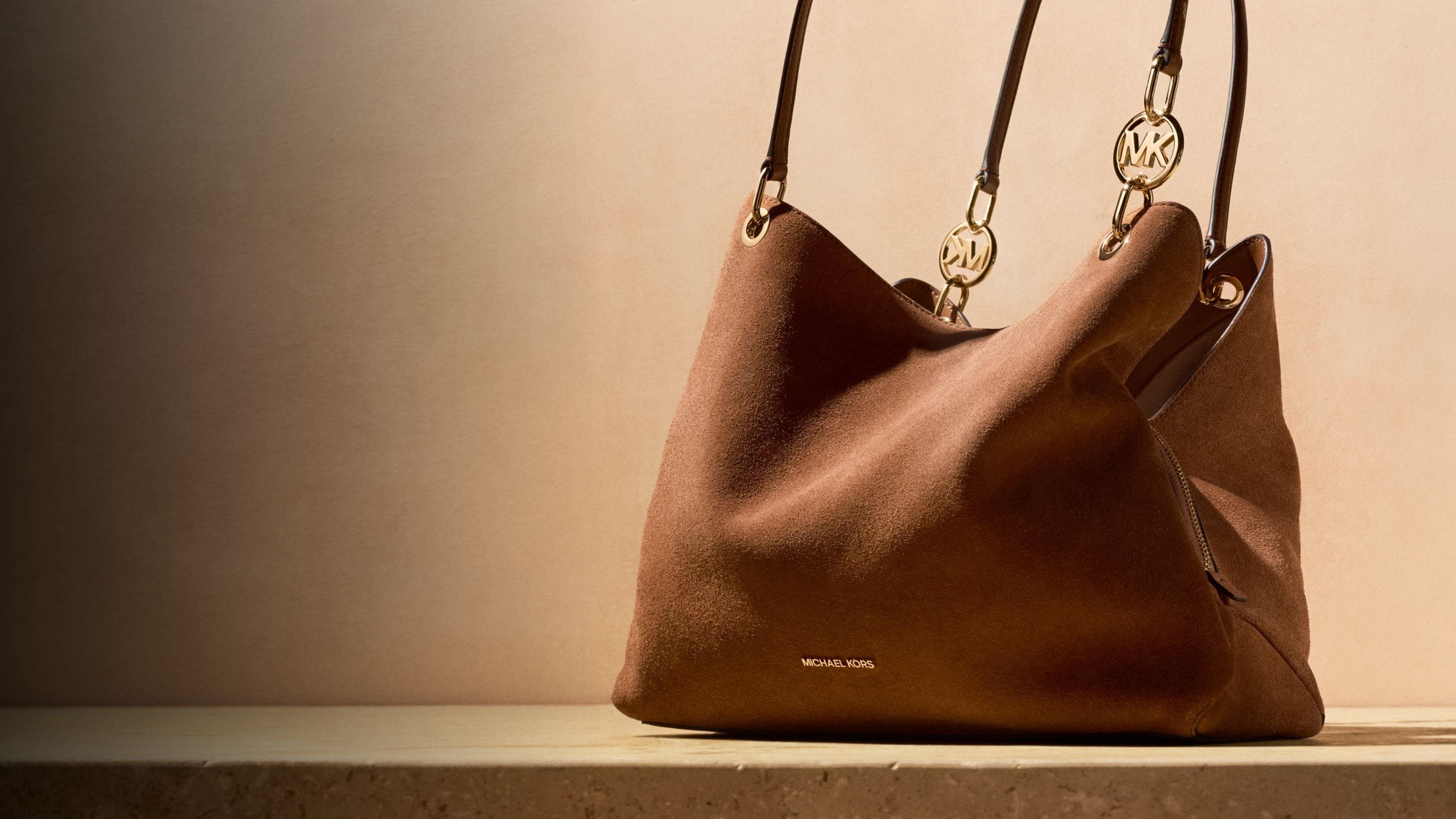 brown suede handbag