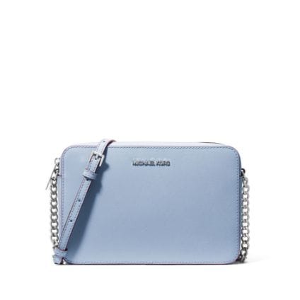 light blue leather crossbody bag
