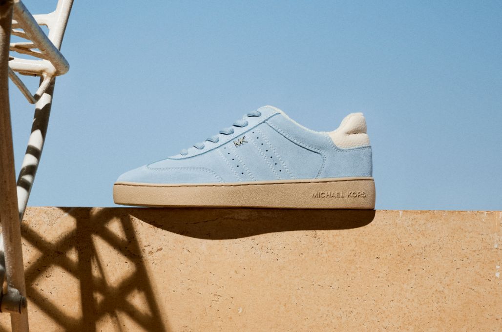 light blue suede sneaker