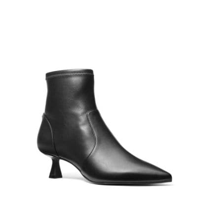 botte &agrave; talon en cuir noir