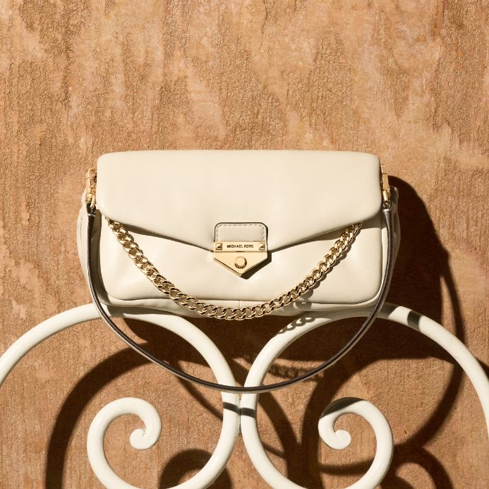 cream leather mini bag