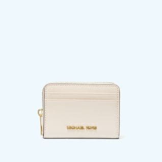 cream leather wallet