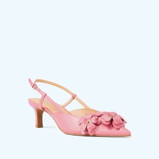 pink heel with flowers