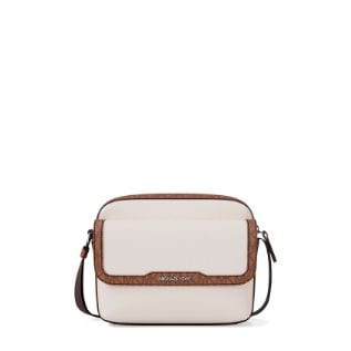 grey and brown men's bag