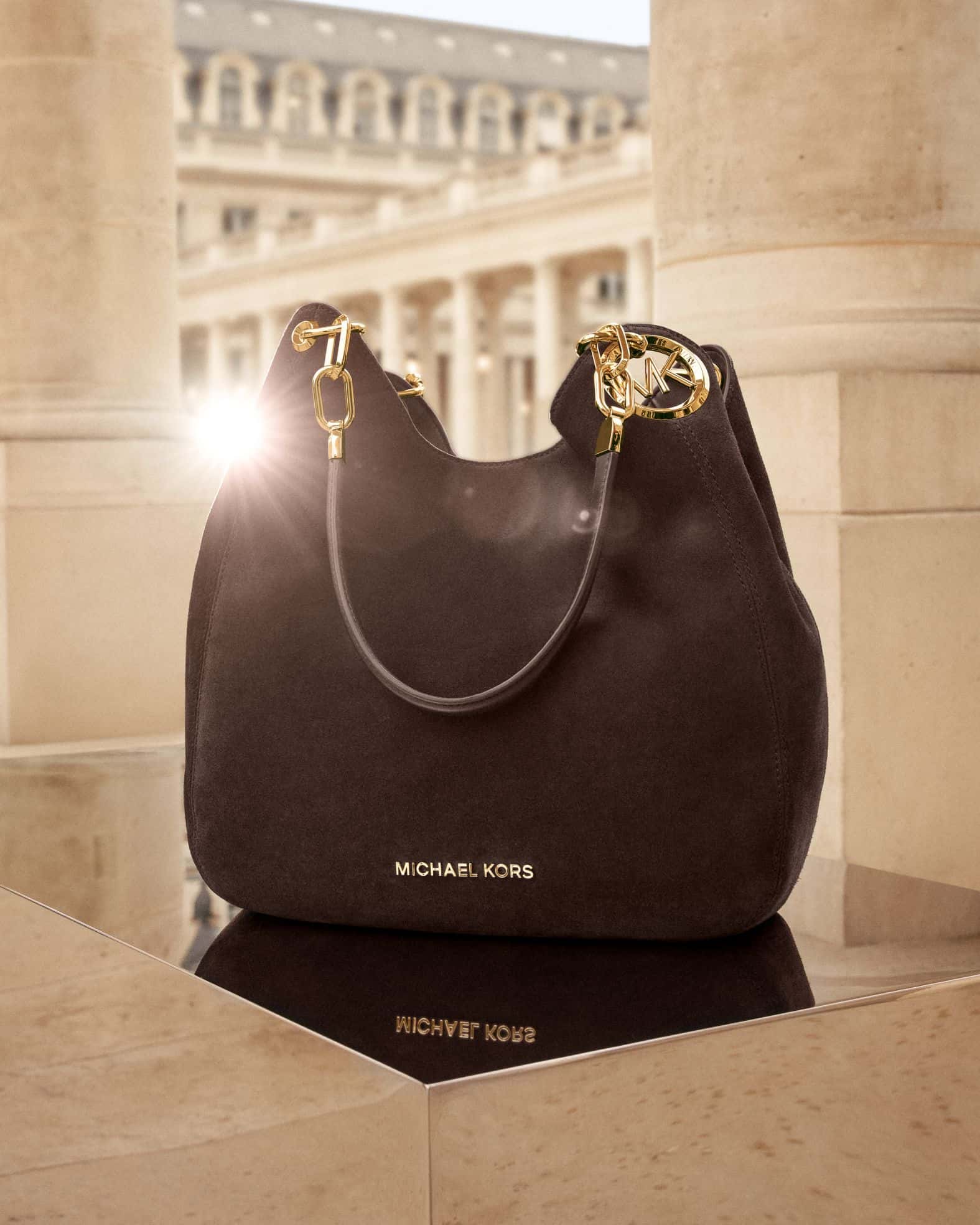Michael Kors Reed Medium Belt Bucket Messenger Handbag + Snap Wallet Light  Cream | eBay