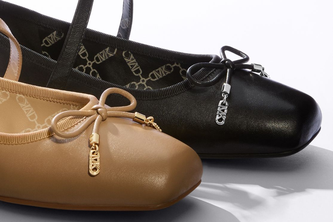 バレエシューズ Michael Kors BALLERINE SHOES (40T4CTFP1L BLACK) Michael Kors Collette Leather Ballet Flat International Shipping