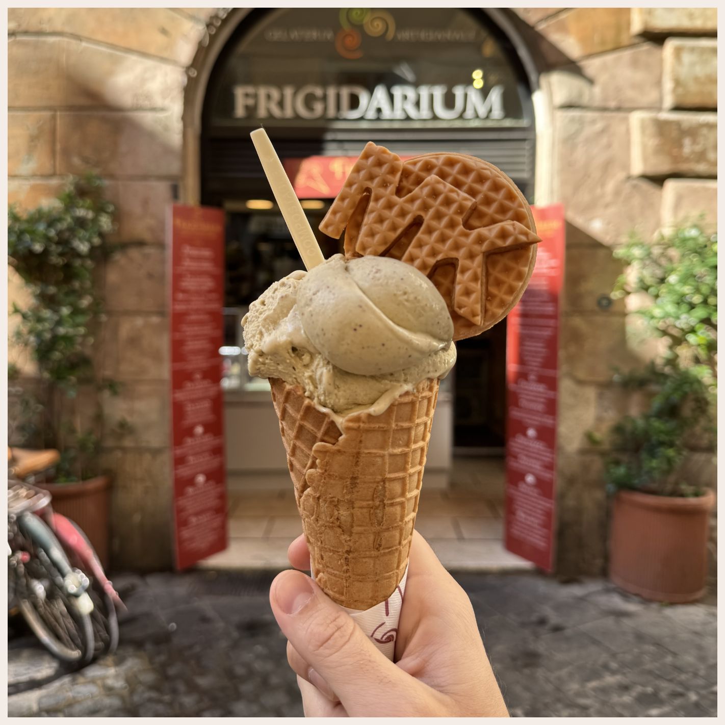 mk ice cream in waffle cone