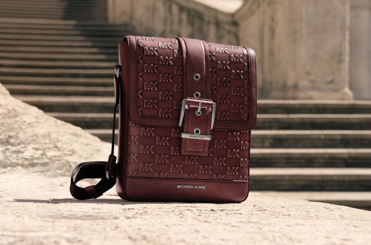 men's logo embossed crossbody bag 