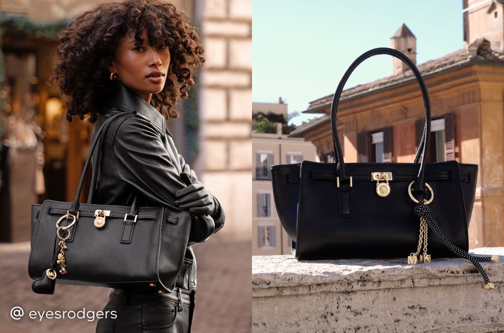 l’influenceuse eyesrodgers portant le sac Hamilton en cuir