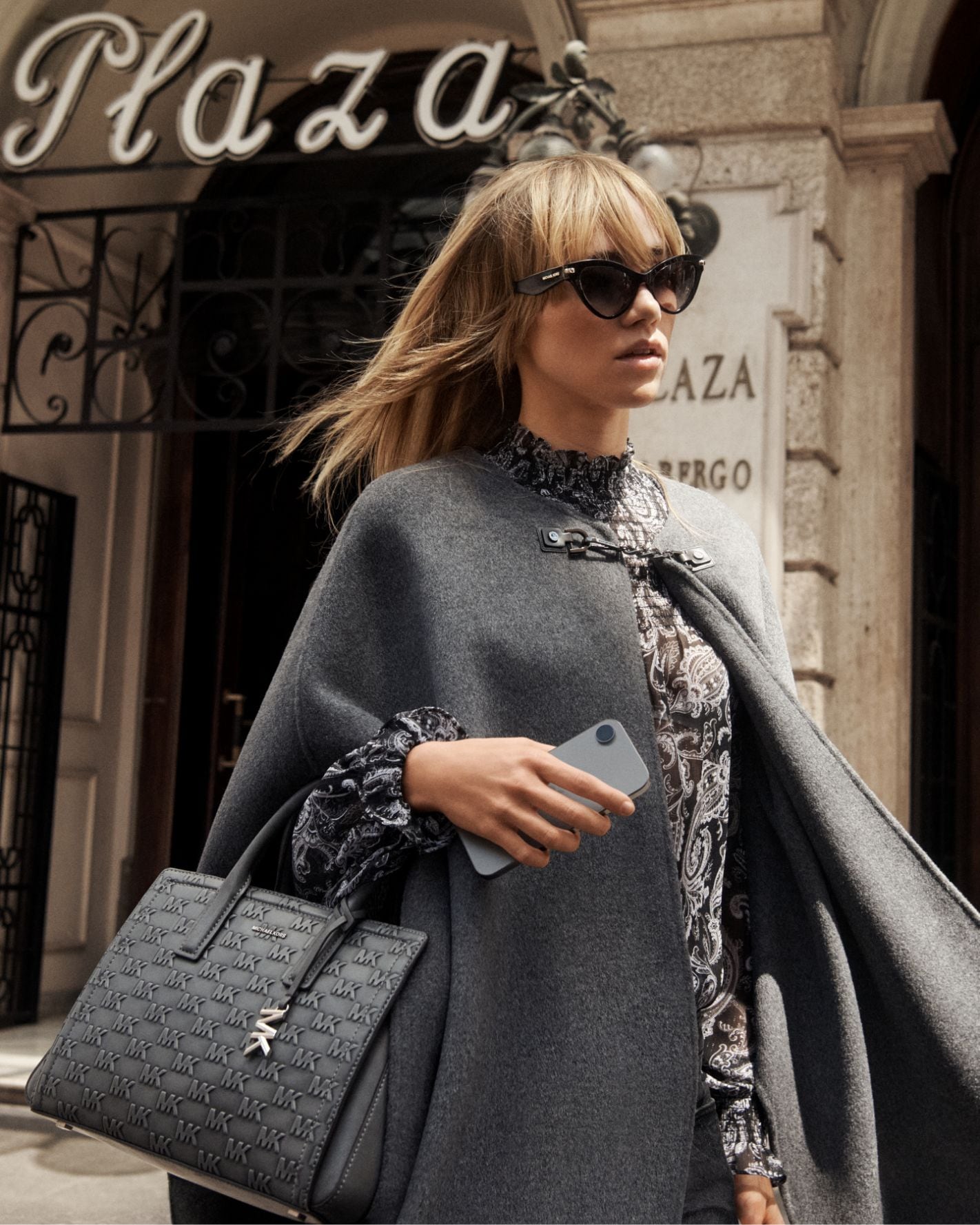 wool blend grey cape
