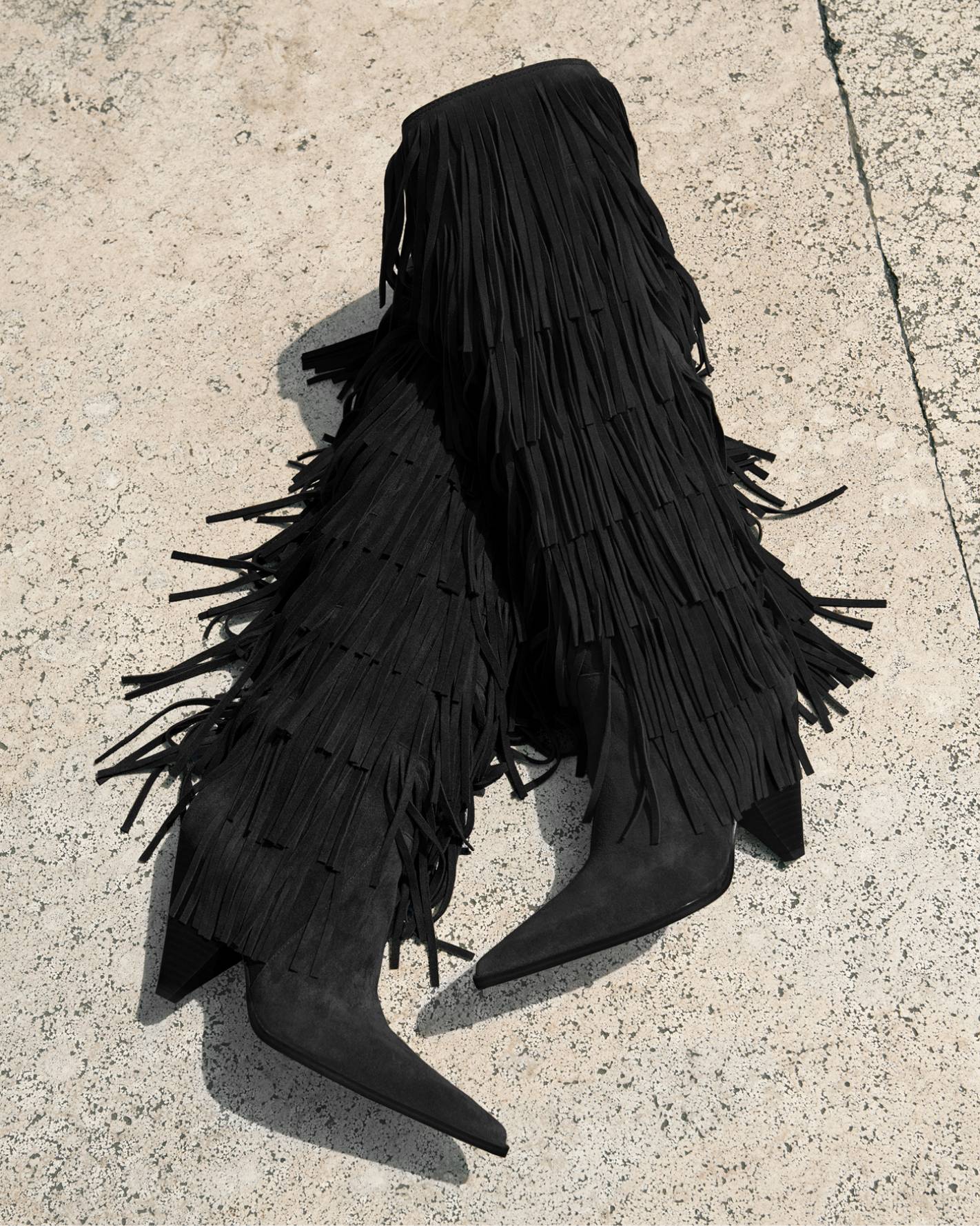 brown fringe suede boots