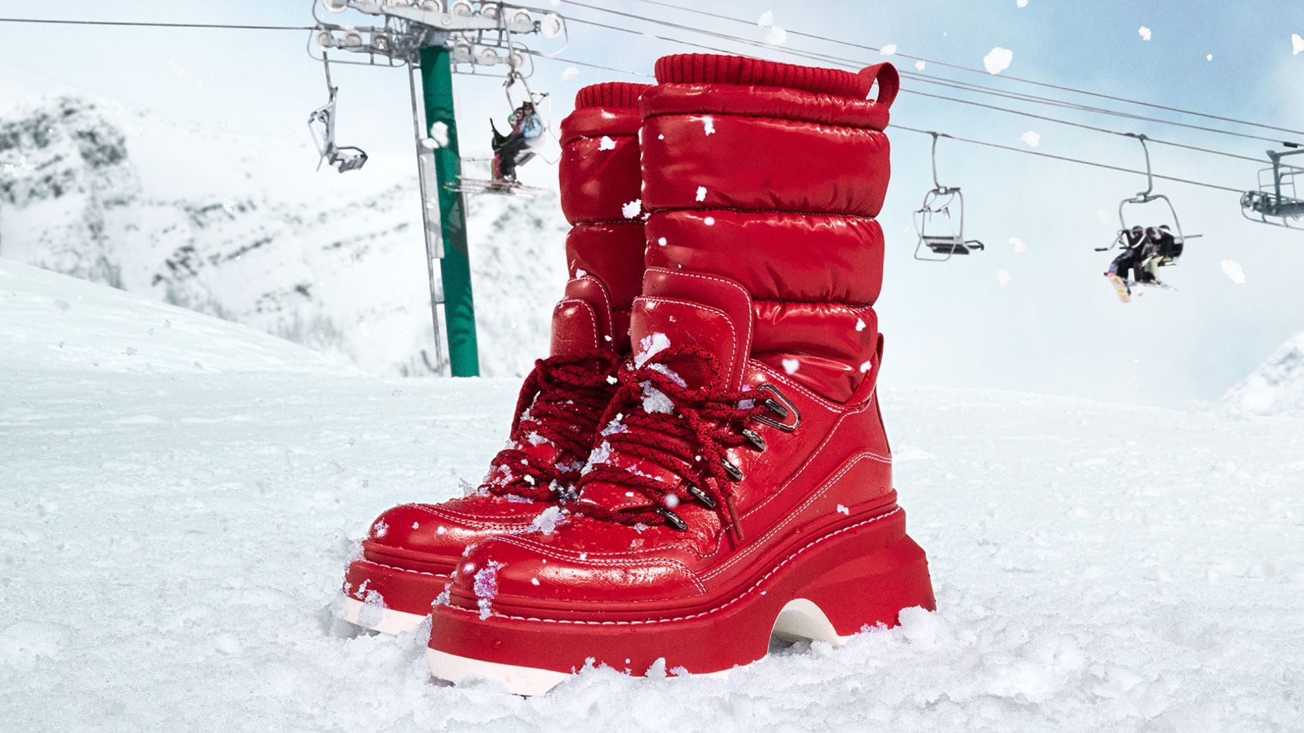bottes d’hiver rouges